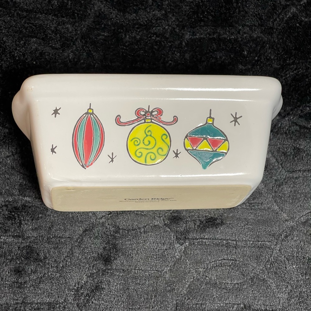 Garden Ridge Stoneware Ceramic Mini Loaf Bread Pan Christmas Ornaments
